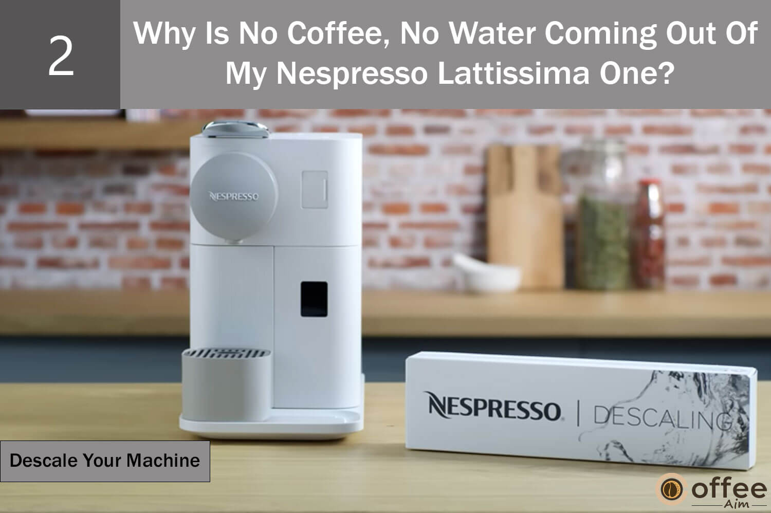 Remove limescale effectively from your Nespresso Lattissima One by using the machine's descaling solution. Keep your machine free from limescale for optimum performance. Find the descaling procedure in the section provided.