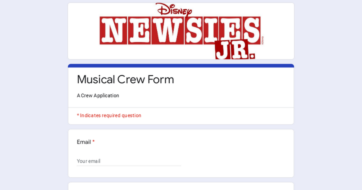 Musical Crew Form
