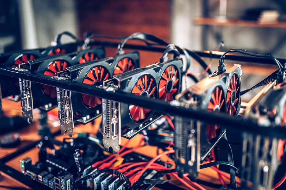 Bitfarms graphics cards solving mining hashes.