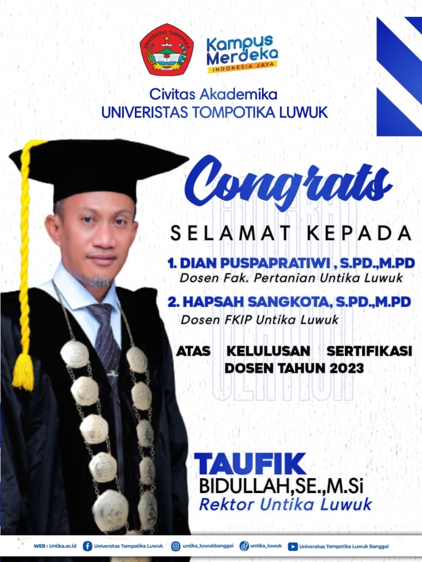 Dua Dosen Untika Luwuk Lulus Serdos Smart - Ucapan
