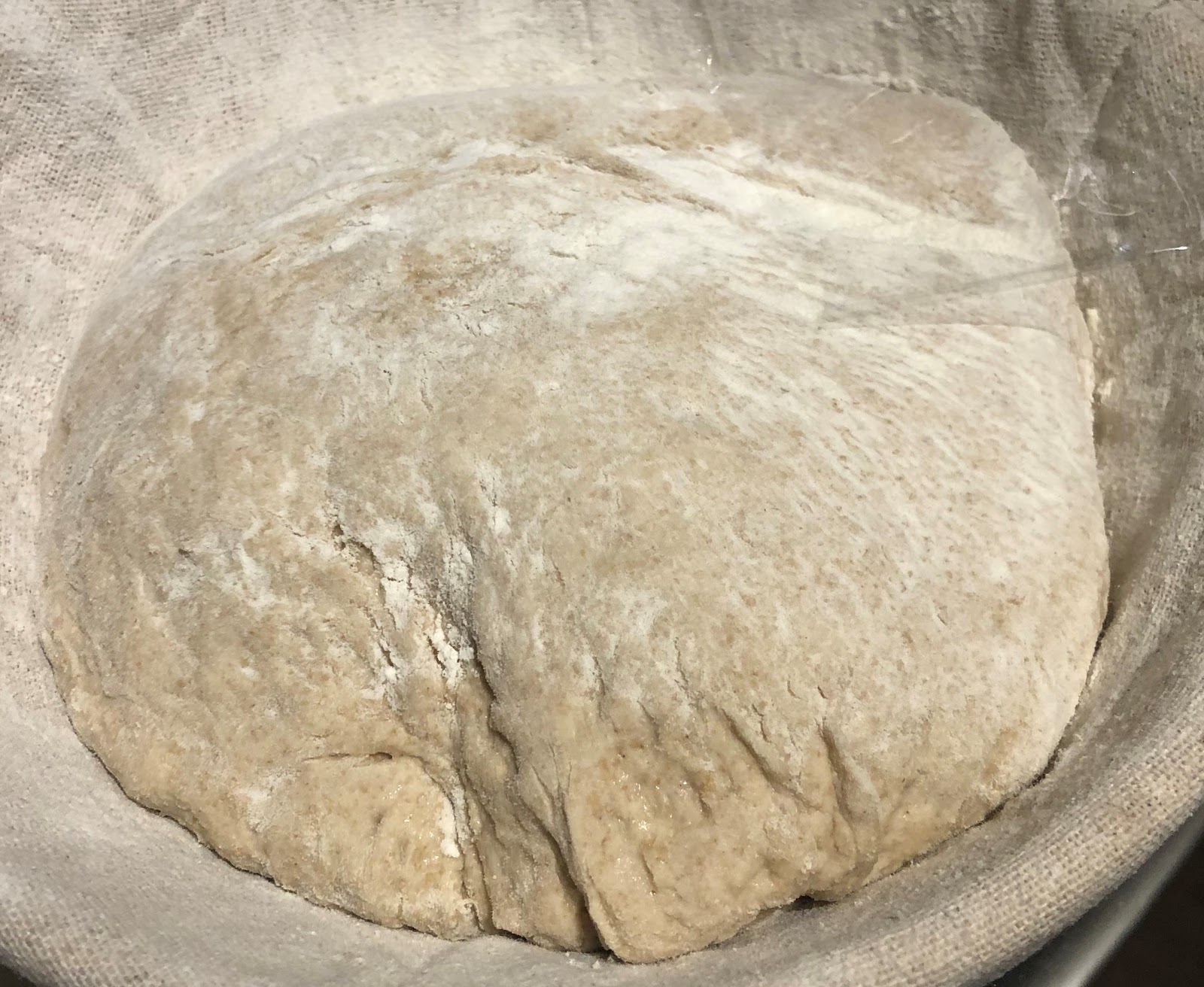 Rye Bread Sourdough Dough in Banneton