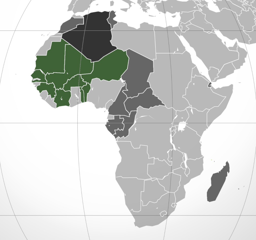 アフリカの旧フランス植民地