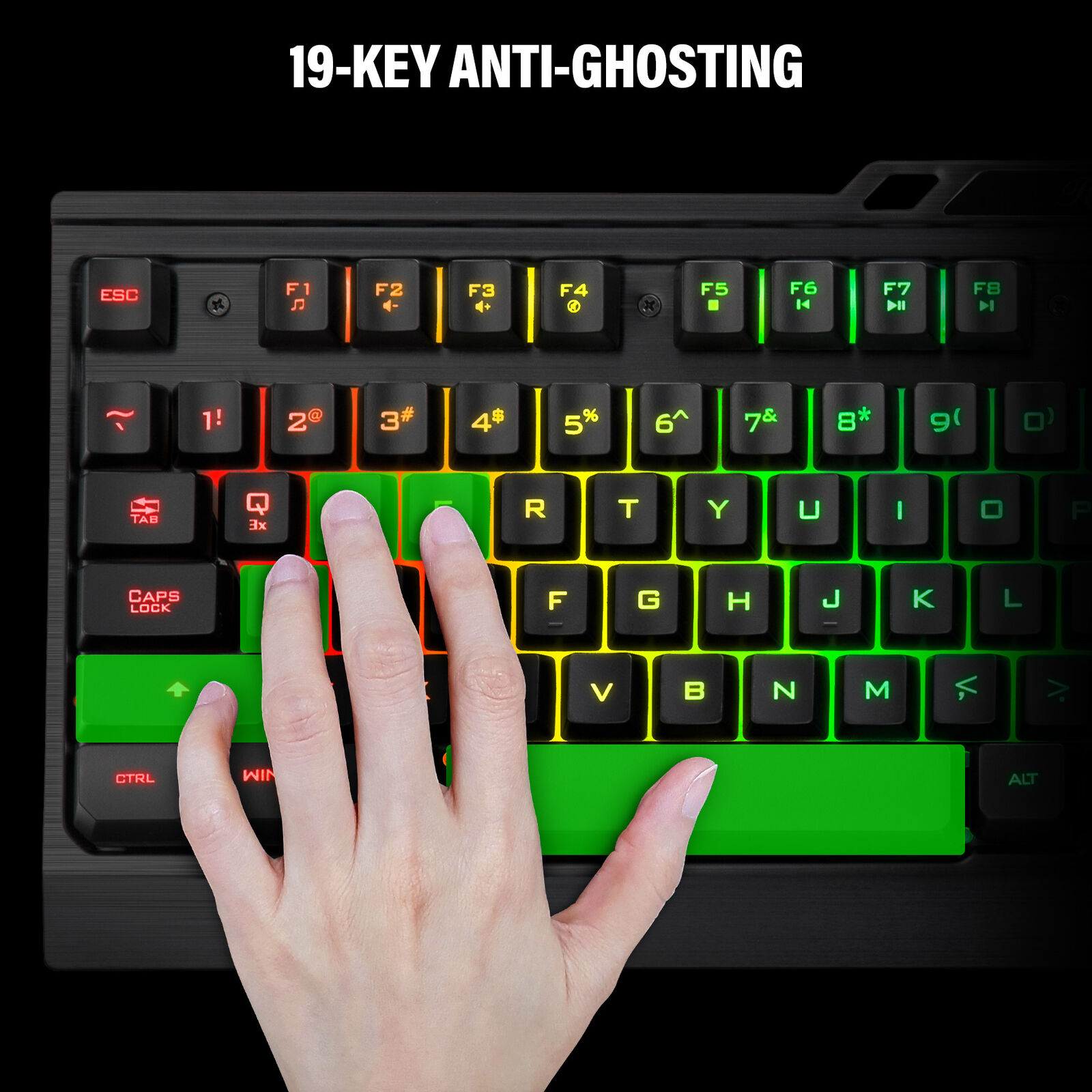 Hold down various key combinations to check for ghosting on your keyboard.