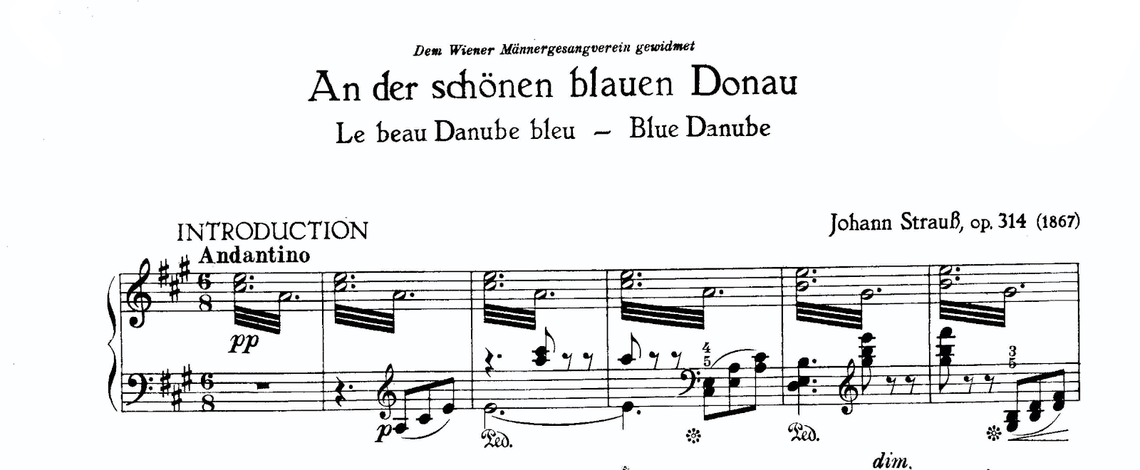 نت والس دانوب آبی یوهان اشتراوس پسر ‌Blue Danube Walts Strauss