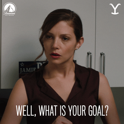 a woman asking "well, what is your goal" for you to determine your goals for your affiliate program