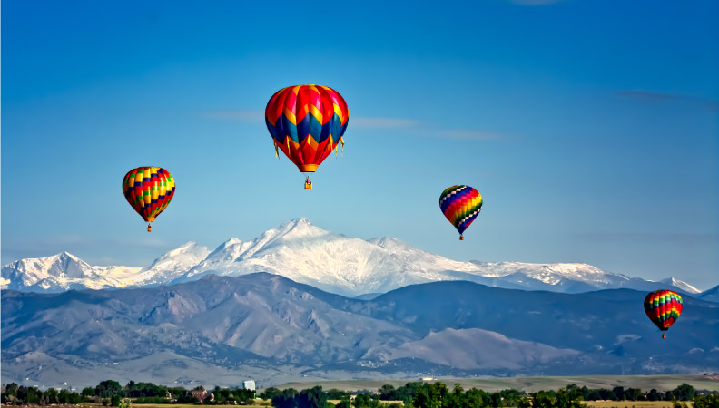 Hot air balloons over Colorado Springs