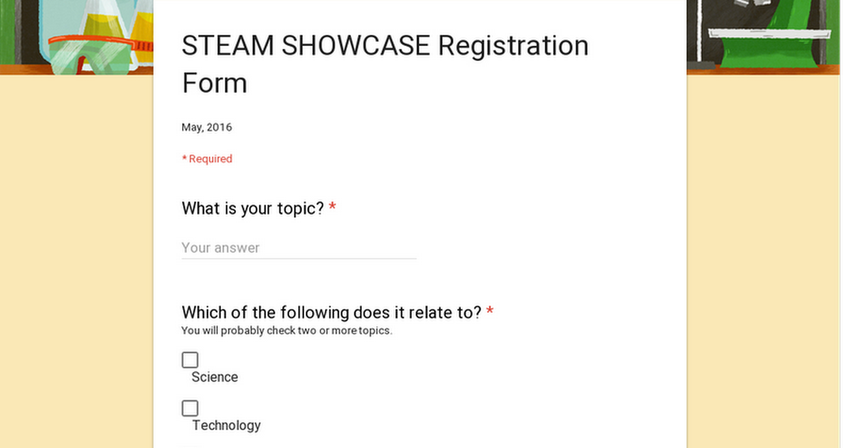 STEAM SHOWCASE Registration Form