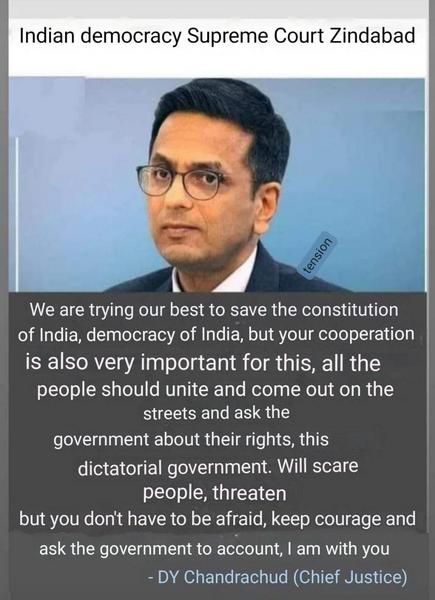  CJI DY Chandrachud has not urged people to protest against the current government by taking to the streets, the viral quote was found to be fake and fabricated.
