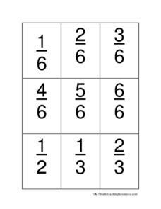 Fraction Cards Printables &amp; Template for 3rd - 5th Grade | Lesson Planet