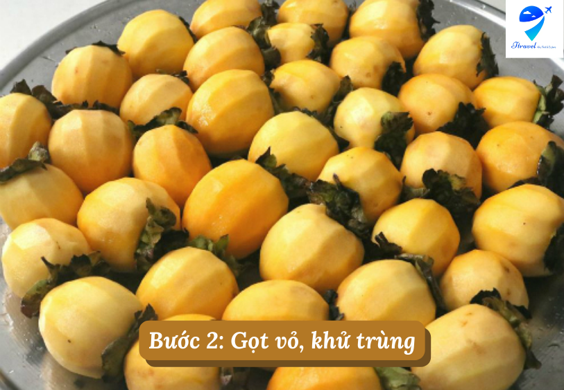 Bước 2: Gọt vỏ, khử trùng
