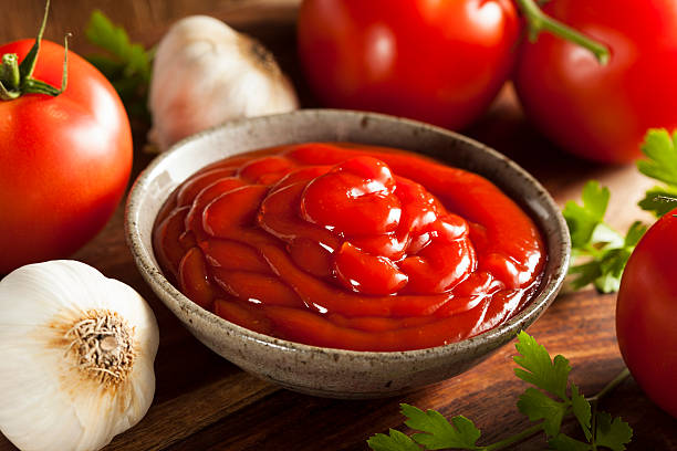How to clean your wedding ring at home; a bowl of ketchup