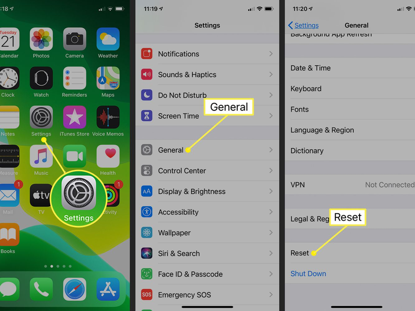 Reset Network Settings for iphone
