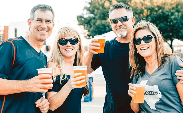 Friends out for a drink in Downtown Plano Arts District