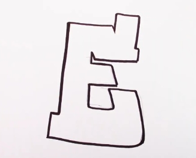 Graffiti letter E Step 2