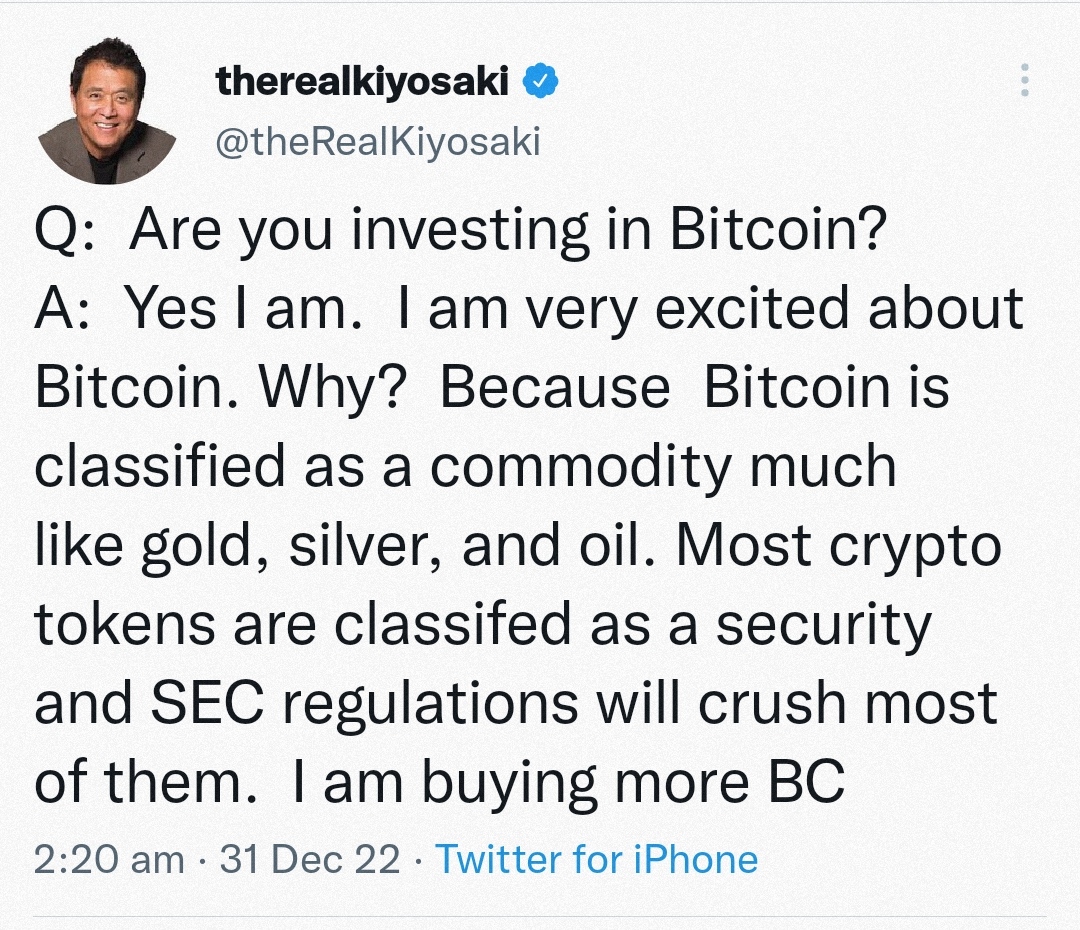 Robert Kiyosaki accumulating bitcoin saying regulators may crush altcoins - 1