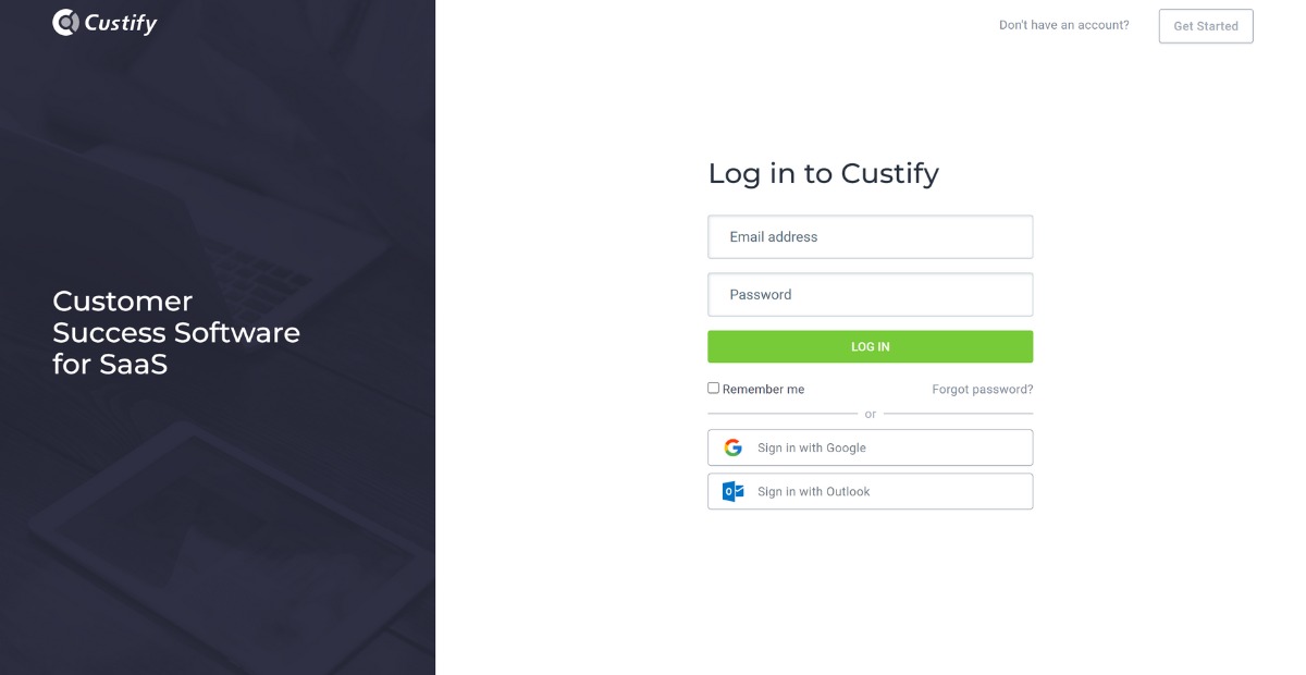 Custify e-commerce AI tool | signup page
