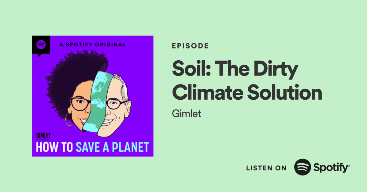 Episode Promo Image Title of episode with the show's branded illustration of hosts Dr. Ayana Elizabeth Johnson and Alex Blumberg separated by a sliver of planet Earth. Image is hyperlinked to respective Spotify episode page.