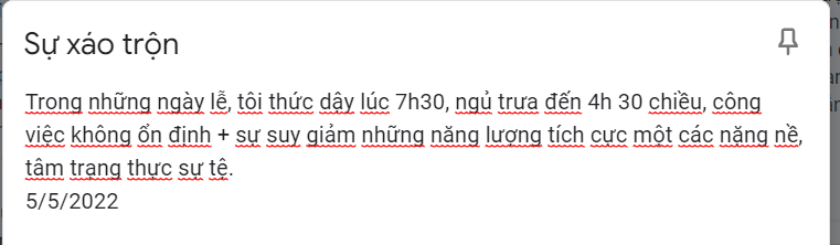 Nhật ký ngày 05/05/2022