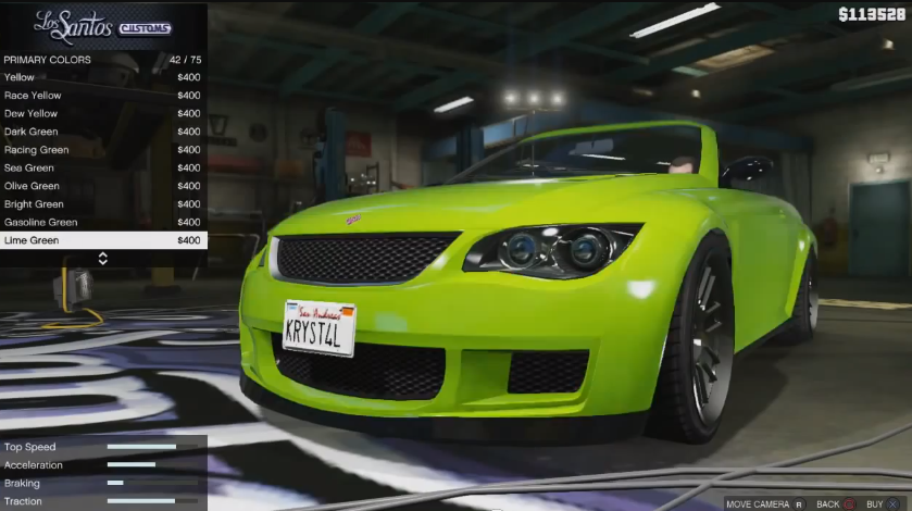 Tuning menu v GTA 5