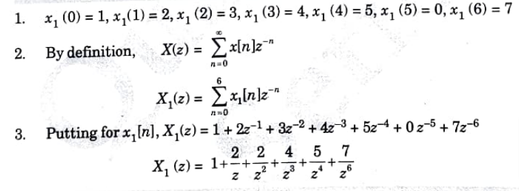 Find the Z-transform of the following sequences