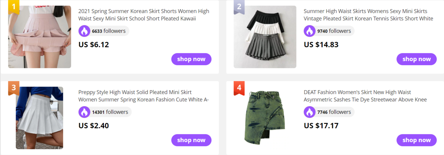 Dropshipping Products to Sell: Pleated Skirt