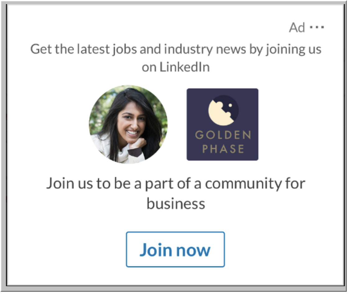 Pagina Linkedin aziendale: Esempio annuncio dinamico Spotlight 