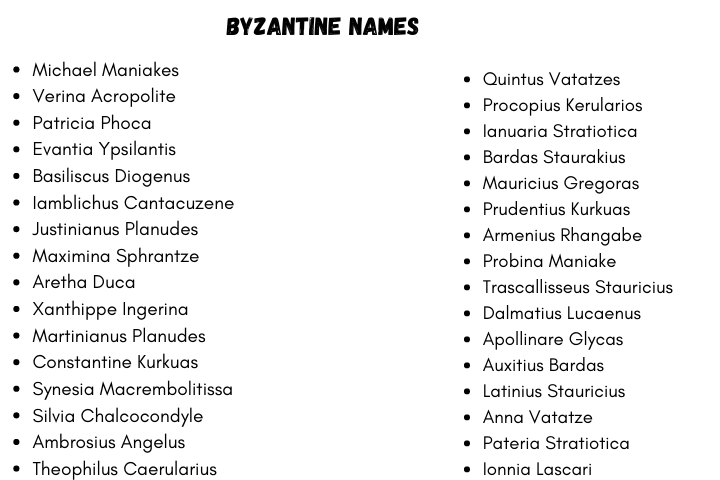 Byzantine Names