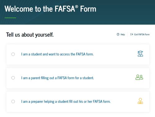 A look at the FAFSA form for students looking to apply for student loans for bad credit online. 