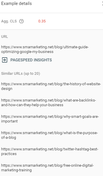 PageSpeed Insights example