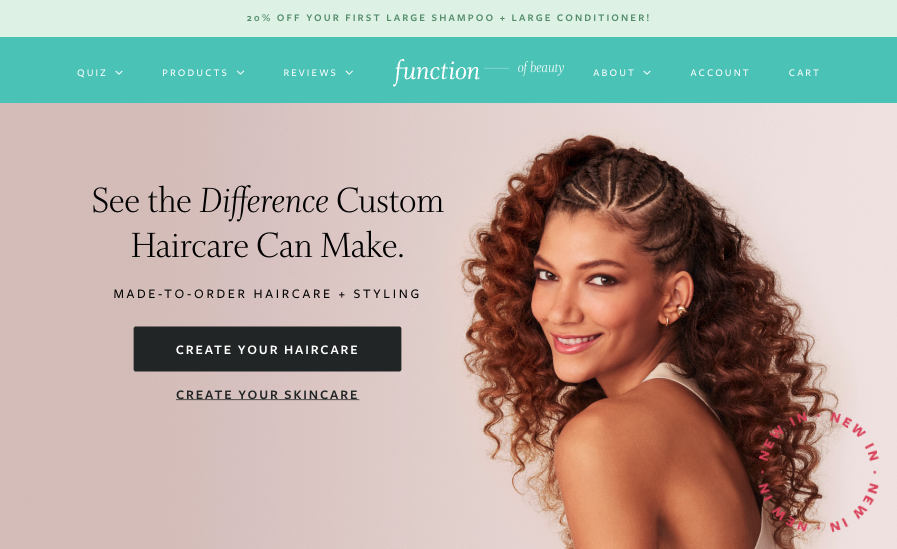 Function of Beauty homepage
