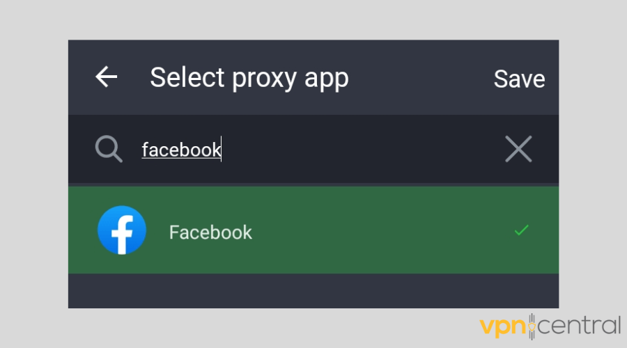 PIA select proxy app