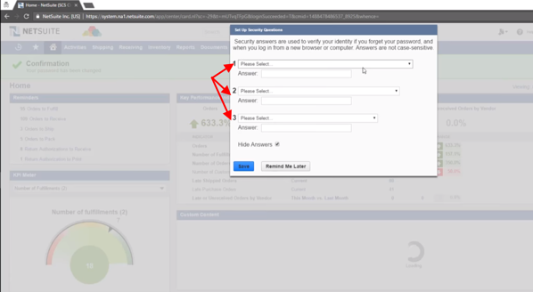 NetSuite security questions