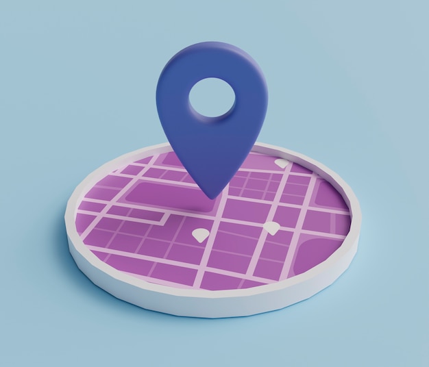 Free photo 3d view of map