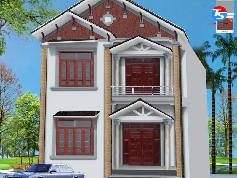 Sơn nhà ngoại thất màu ghi sáng đẹp cổ điển 