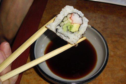 Sushi, Japanese, Chopsticks, Soy, Sauce