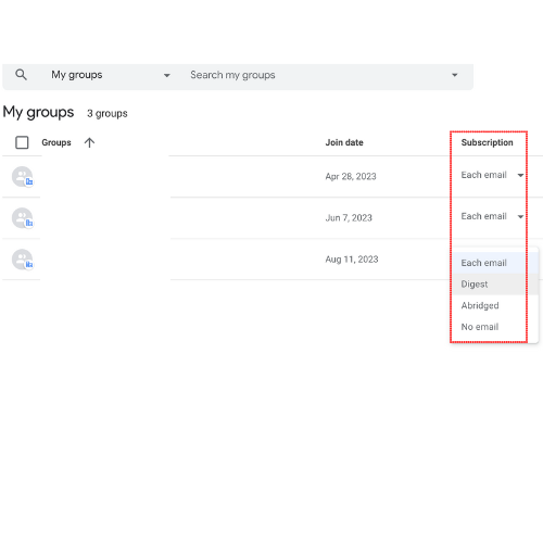 How to fix the issue of not receicing google group emails