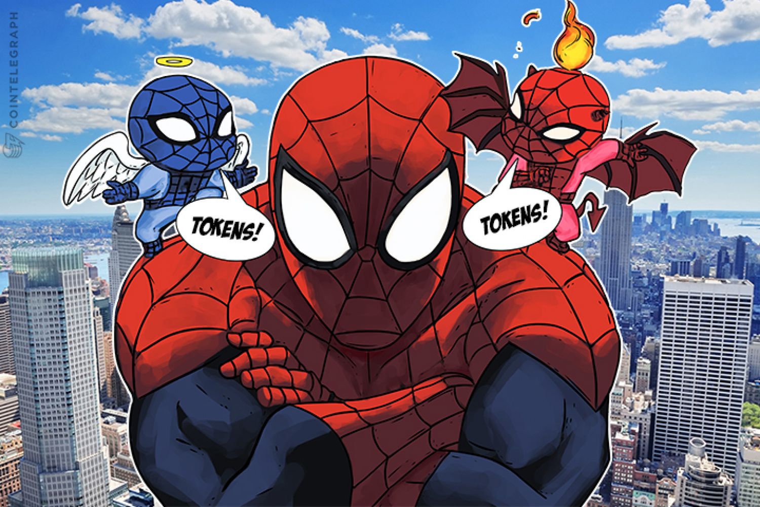 Spider-Man thinking to buy ICO tokens