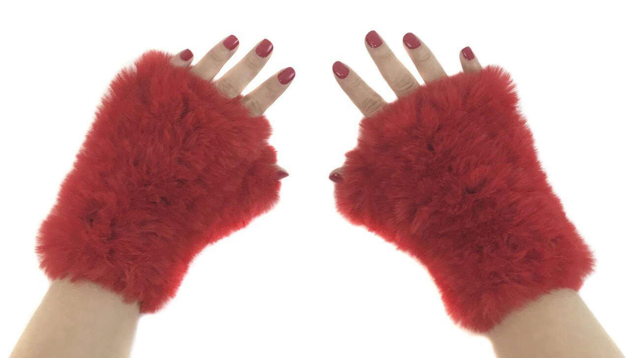 Faux Rabbit Fur Texting Mittens