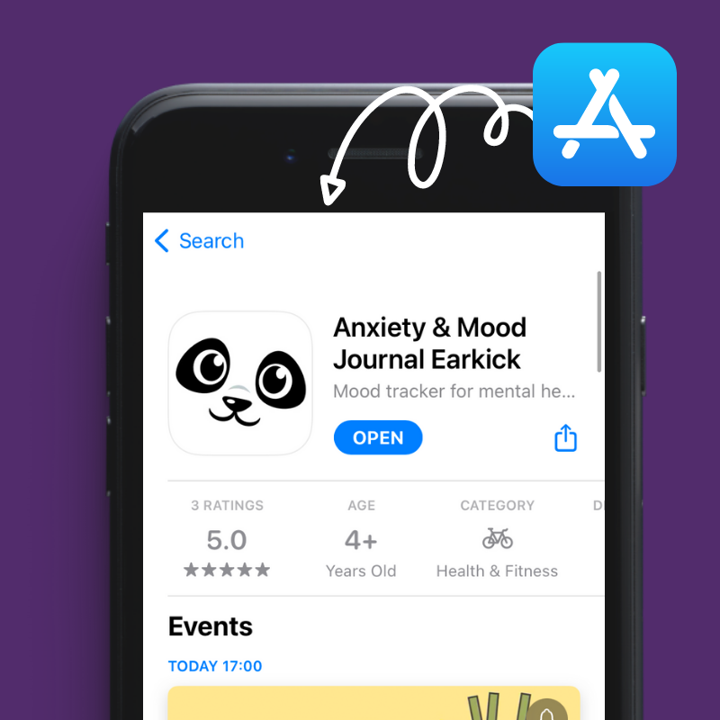 Screenshot of the Earkick Anxiety and mood tracker.