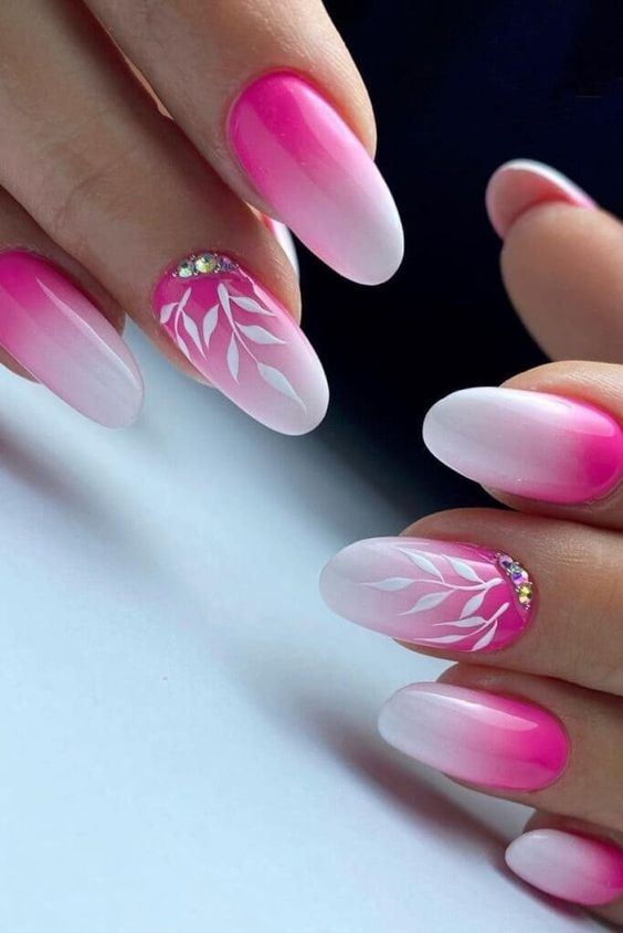 Gorgeous pink nails with statement accessories to match