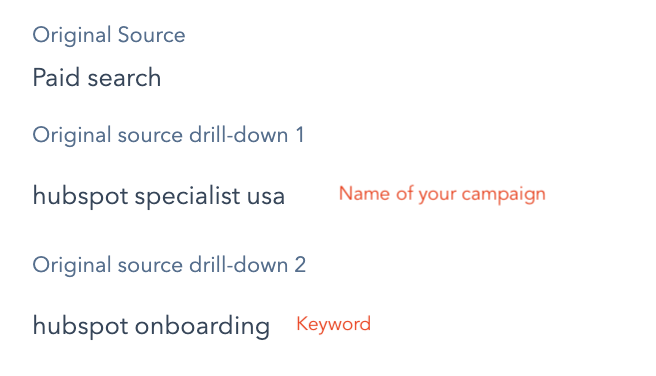 Paid search source & drill-downs