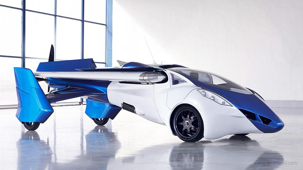 Representação de uma das novas tecnologias:  Carro Voador