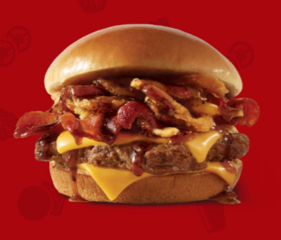 A bacon cheeseburger as advertised by Wendy's, from the complaint.