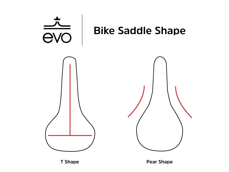 Mountain bike saddles have two main distinctive shapes - pear and T-shaped.