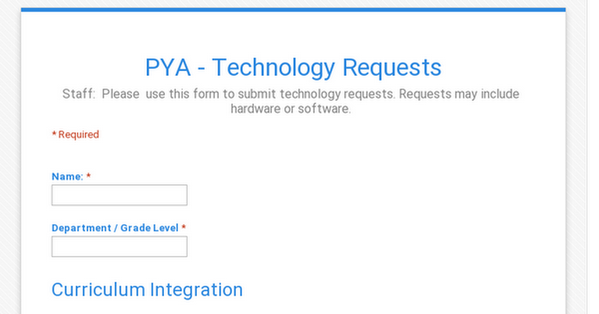 PYA - Technology Requests