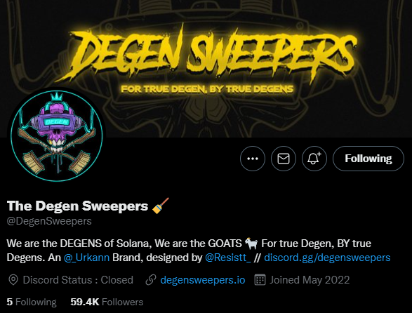 DegenSweepers Twitter