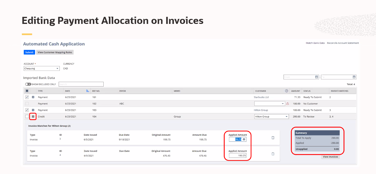 Editing Payment Allocation on Invoices