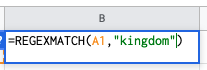 Google sheets if cell contains text REGEXMATCH formula