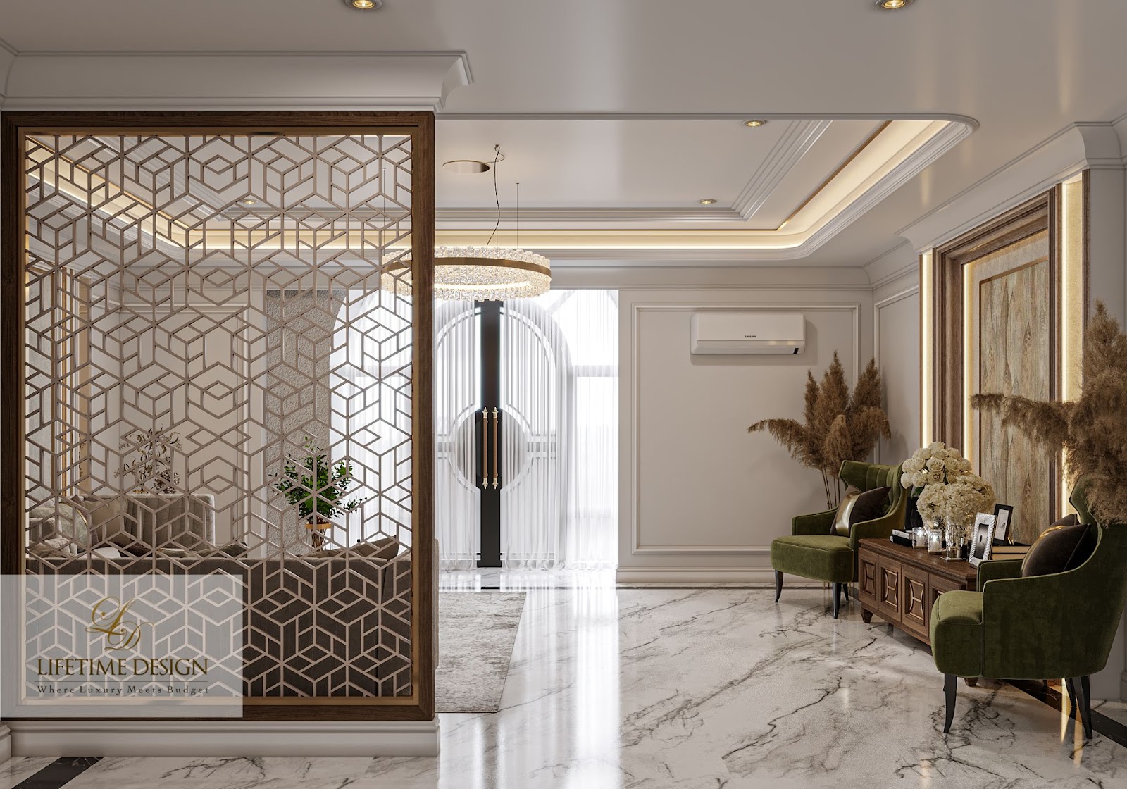 Desain foyer rumah modern klasik