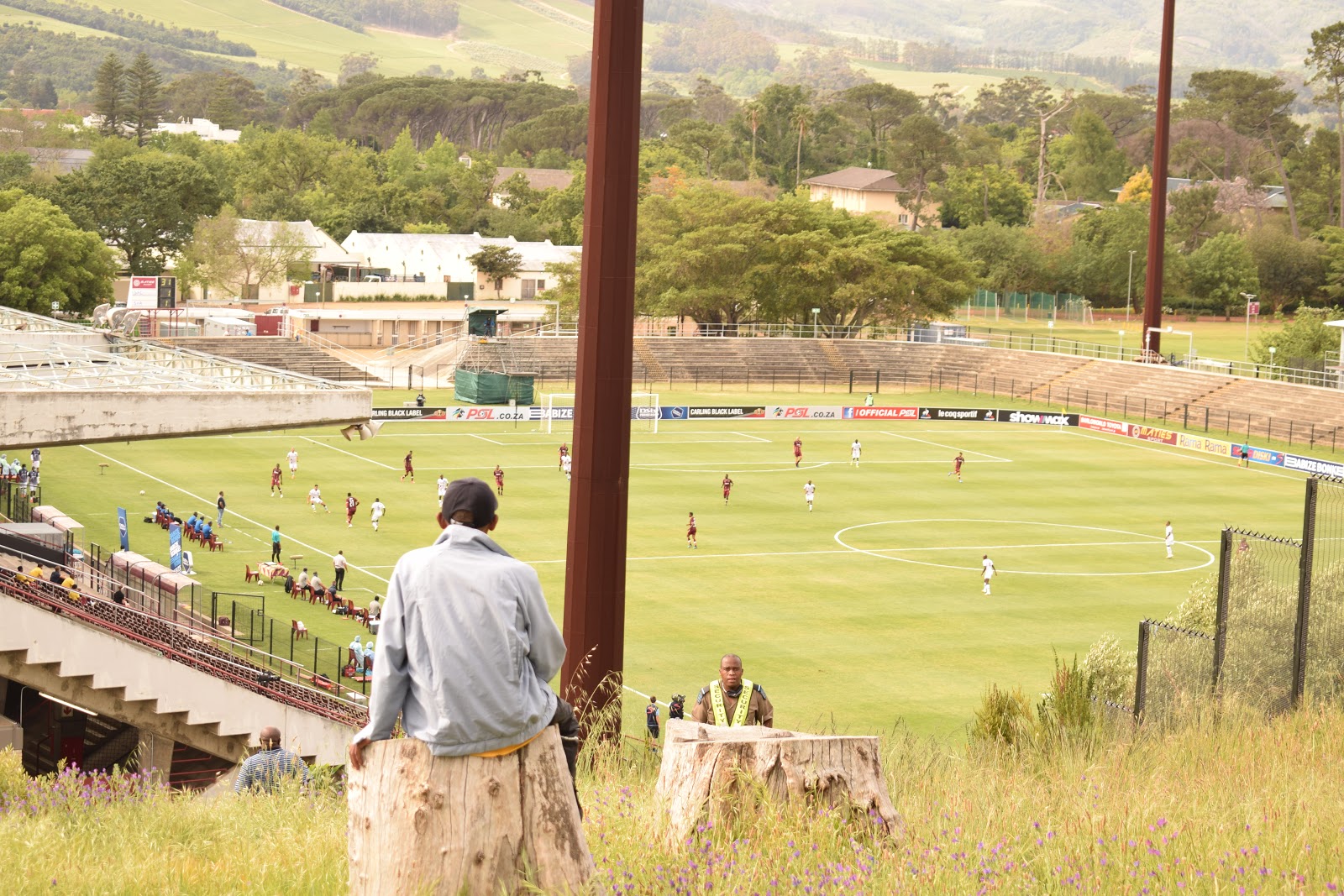 Spectators were not allowed inside the Danie Craven Stadium for the match against Stellenbosch Football Club and Moroka Swallows Football Club